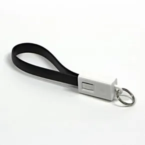 USB Kabel (2.0), USB A M - microUSB M, 0.2m, schwarz, Logo, Blister, Schlüsselring